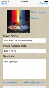 iPhone Movie Catalogue App