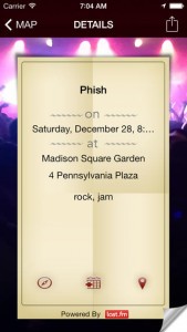 iPhone Live Music Map App