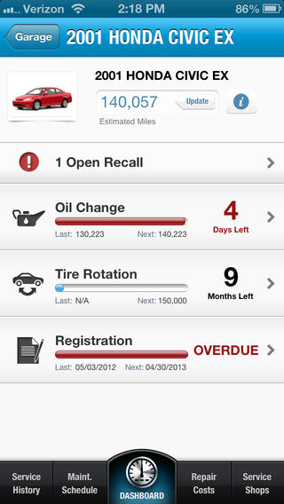 iPhone Vehicle Service App