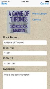 iPhone Book Catalogue App