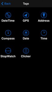 Camera App with Stopwatch Tag