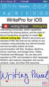 WritePad Pro for iPhone