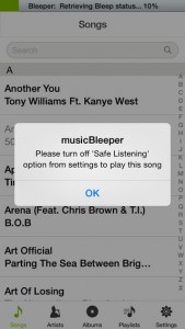 iPhone music BLEEPER App