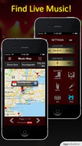 Live Music Map App for iPhone